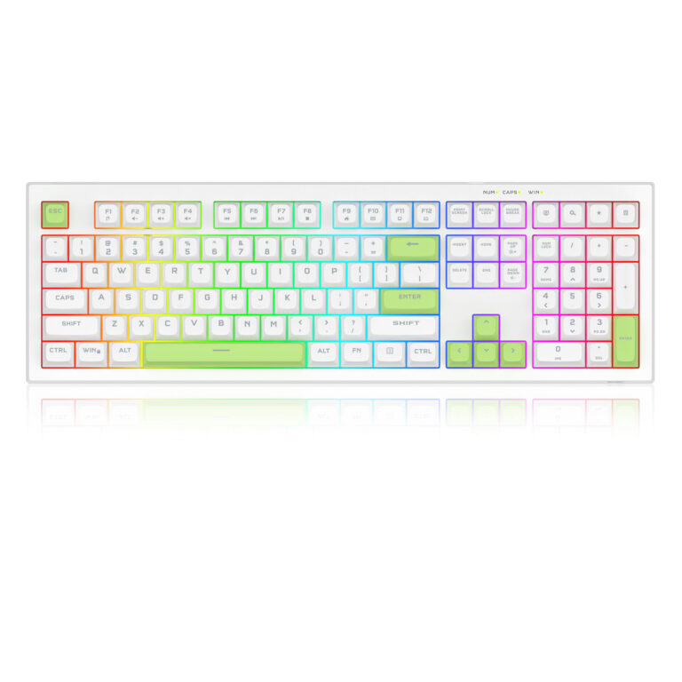 RD KEYBOARD (K518-RGB-WG) CRUX WHITE+GREEN