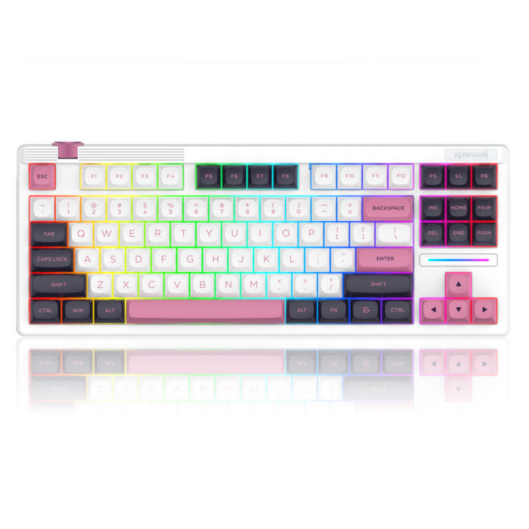 RD KEYBOARD (K729WBP-RGB) OTIIM WHITE+BLACK+PINK