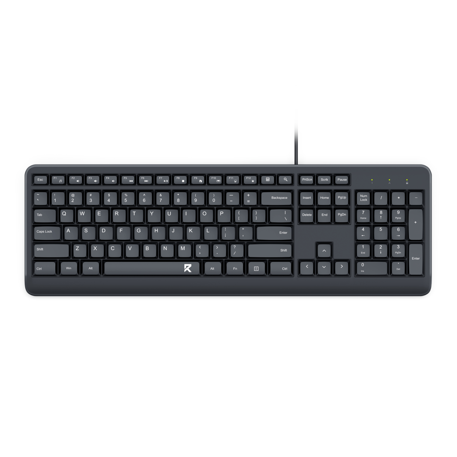 RD WIRED OFFICE KEYBOARD (BK-7092) MEMBRANE BLACK