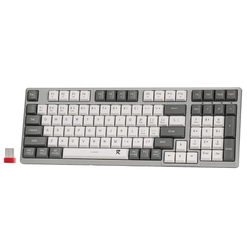 RD WIRELESS OFFICE KEYBOARD (BK-7114) SCISSOR MECHANISM WHITE-GRAY