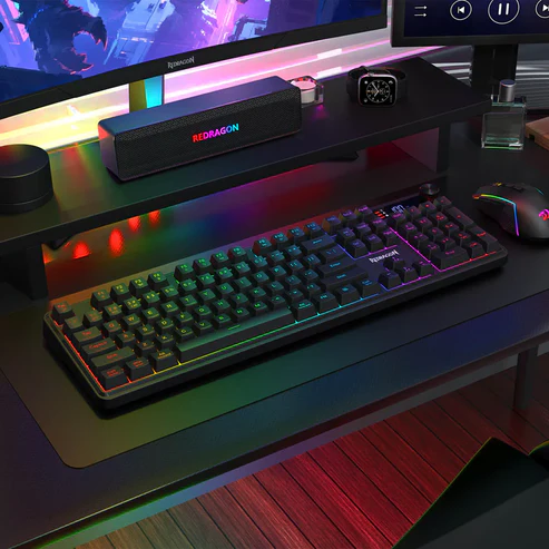 RD KEYBOARD (K526BP-RGB) RM104 PRO VOLCANO BLACK PINK