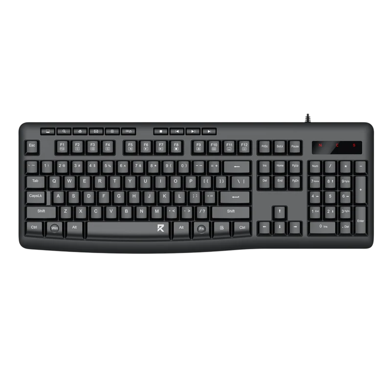 RD WIRED OFFICE KEYBOARD (BK-7366) MEMBRANE BLACK